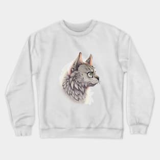 Silver Ticked British Longhair Side Portrait Crewneck Sweatshirt